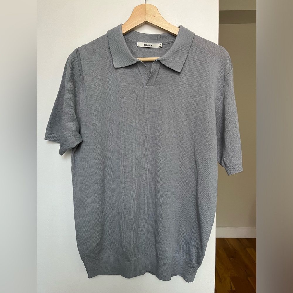 KIMMUIR (Korean brand) gray blue Men’s Short sleeve Knit Sweater shirt M